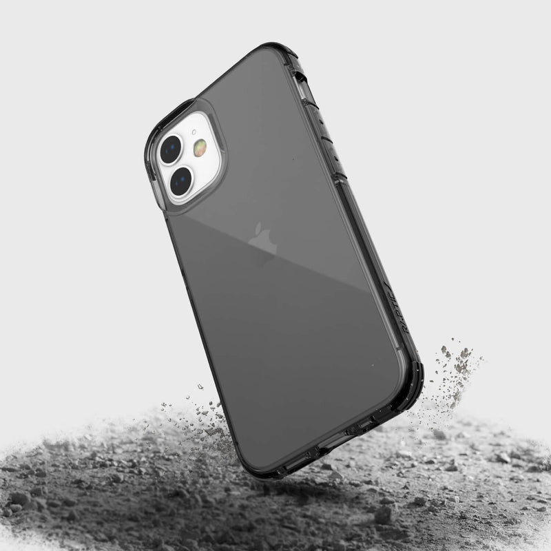 The sand-covered back of a Raptic iPhone 12 & iPhone 12 Pro Case - CLEAR with 2-metre drop protection.