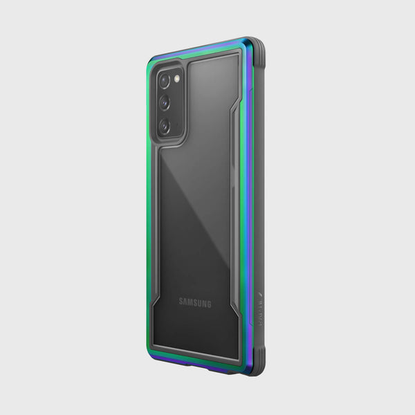 The Raptic Samsung Galaxy Note 20 Case - SHIELD Iridescent has drop protection and is wireless charging compatible.