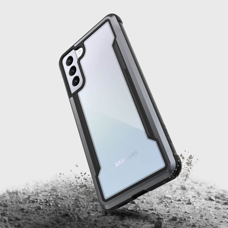 The X-Doria Samsung Galaxy S21+ Case Raptic Shield Black is shown in black.
