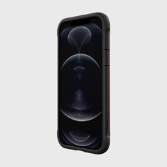 The iPhone 12 Pro Max Case - SHIELD PRO MAGNET by Raptic is shown on a white background, compatible with MagSafe chargers.