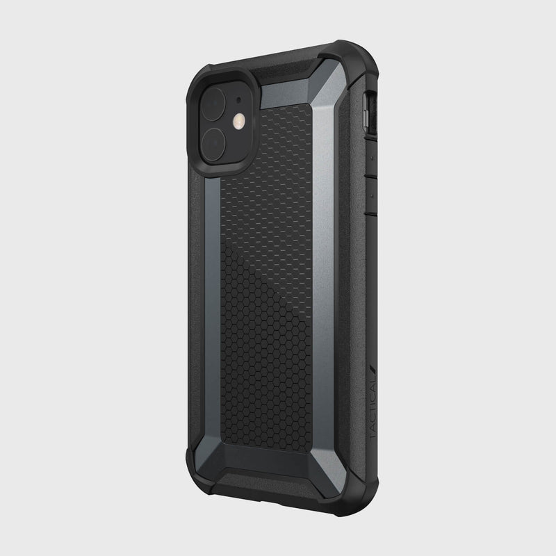 The Raptic iPhone 11 Case - TACTICAL features a hexagonal pattern and reinforced corners. Its durable, shock-absorbing rubber exterior meets Military Standard MIL-STD-810G for optimal protection.