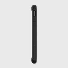 The iPhone 11 Pro Max Case - TACTICAL by Raptic is showcased from the back, highlighting its sleek black design against a clean white background. With a shock-absorbing rubber exterior, this case provides superior protection.