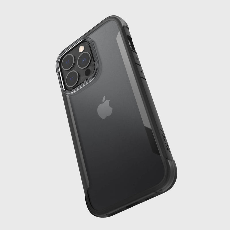 The eco-friendly iPhone 13 Pro case - TERRAIN by Raptic is shown in black.
