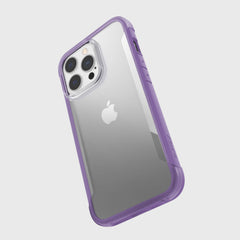 The back view of an eco-friendly Raptic iPhone 13 Pro Case - TERRAIN in purple.