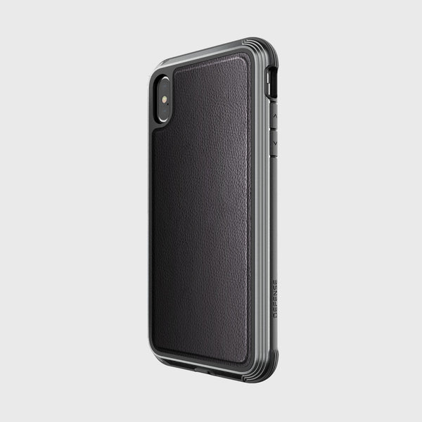 The iPhone XS Max Case - LUX by Raptic features a textured back, protective edges, and impact-resistant polycarbonate construction with precise cutouts for buttons and the camera.