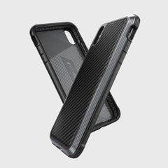 Two Raptic LUX cases for iPhone XS Max feature rugged design with textured backs and reinforced corners, crafted from impact-resistant polycarbonate.