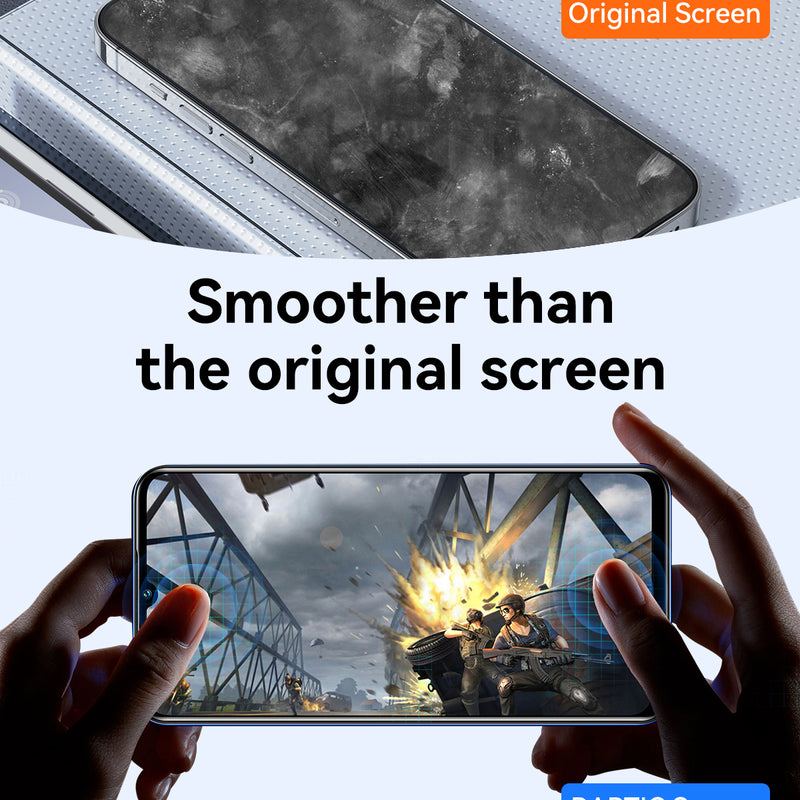 Split image: a dirty phone labeled 