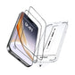 The Raptic Air Glass iPhone 17 Screen Protector 2 pack, shown with a clear case in an exploded view, offers military-grade protection for your smartphone.