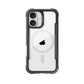 The Raptic iPhone 16 Series Case - Shield in clear and black features a circular magnet design around the Apple logo, is compatible with wireless charging, and includes protective bumpers around the edges that offer 3-metre drop protection.