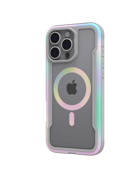 The Raptic iPhone 16 Series Case - Shield 2.0 is a lightweight protective smartphone case designed exclusively for the iPhone 16 Pro Max. It features a transparent cover with a circular magnetic ring design, making it MagSafe Ready.