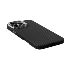 Introducing the Raptic iPhone 16 Pro Aramid Fibre Case for ultimate drop protection. This sleek case features an aramid fiber finish, supports a triple camera setup, and is MagSafe compatible, combining style and functionality effortlessly.