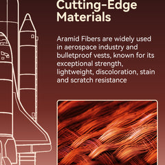 Image of a rocket and aramid fibers, with text showing Raptic's iPhone 17 Aramid Fibre Case—strong, lightweight, military-grade protection that's stain, discoloration, and scratch resistant from the Raptic Skin-Origin lineup.