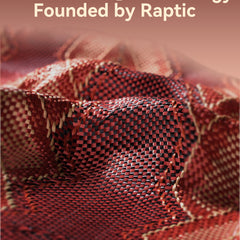 Close-up of red and beige textured fabric featuring 