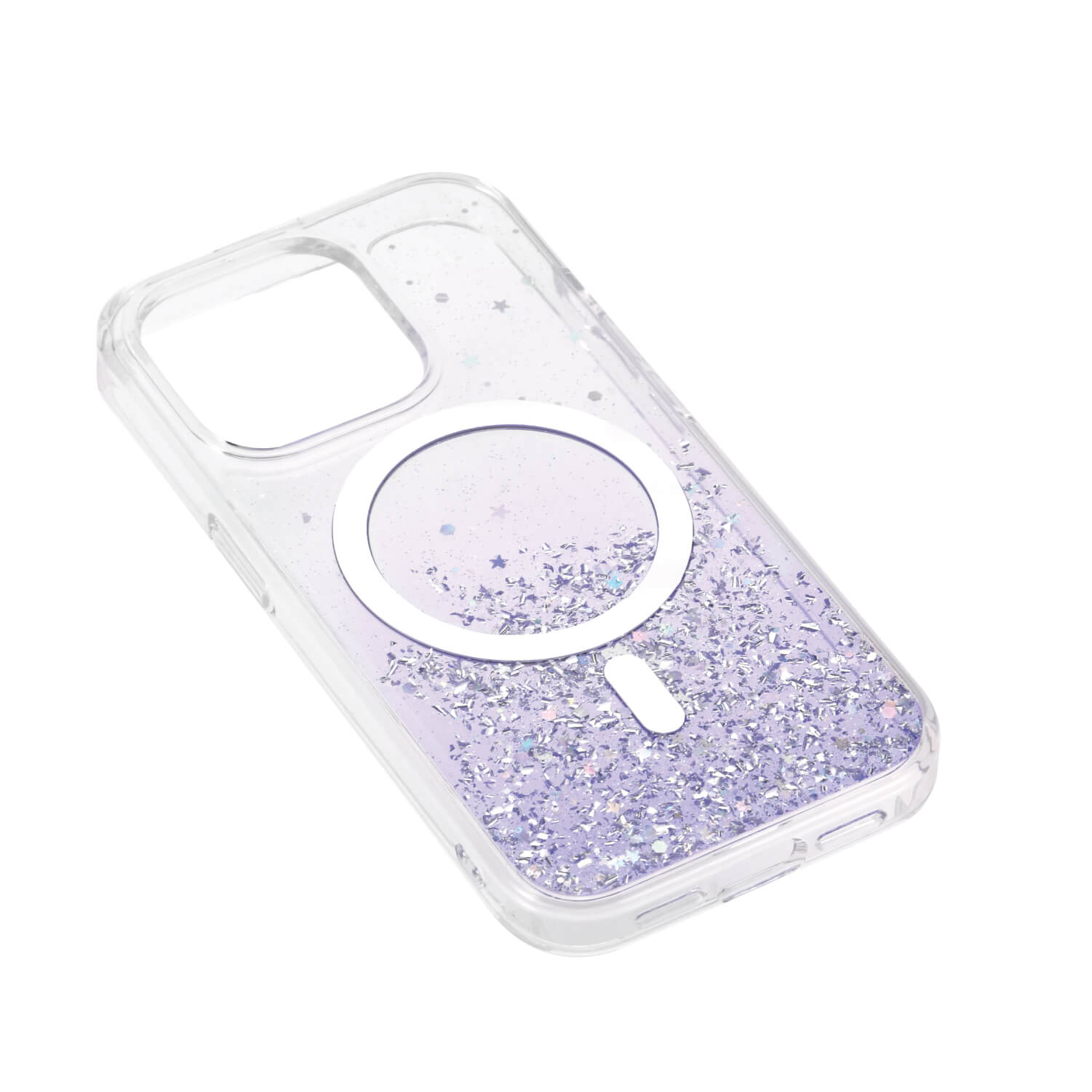 A wireless charging iPhone 15 Starburst Glitter MagSafe Case - Bryten by Raptic for the iPhone 11 Pro.