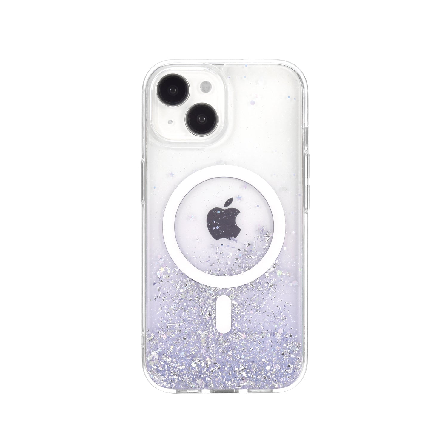 A glittery iPhone 15 Starburst Glitter MagSafe Case - Bryten by Raptic embellished with a dazzling starburst design.