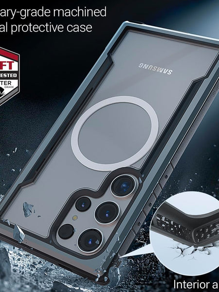 The Raptic Samsung Galaxy S24 Ultra MagSafe Case - SHIELD offers military-grade drop protection with a raised bezel design.