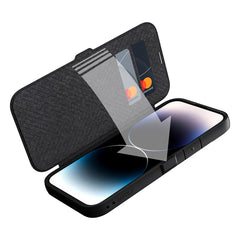 A Raptic drop defense iPhone 15 Wallet Case with card slots.