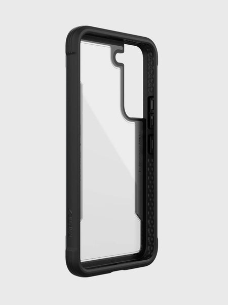 Raptic SHIELD case for Samsung Galaxy S22 - black, providing excellent drop protection.