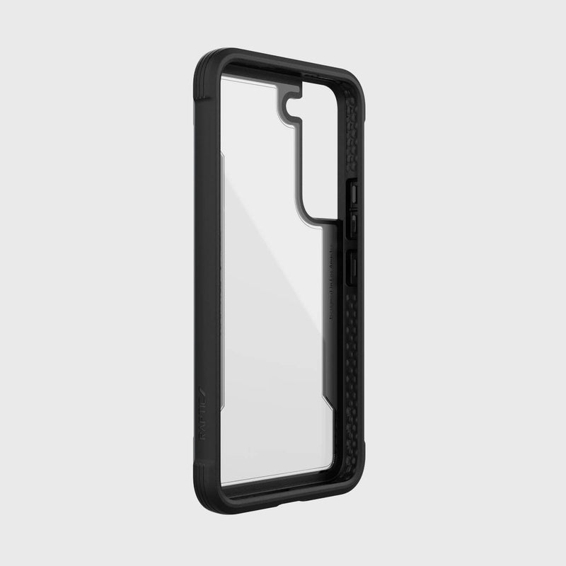 Raptic SHIELD case for Samsung Galaxy S24 Plus - black, offers drop protection.