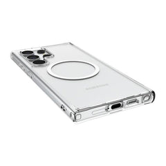 Raptic Samsung Galaxy S24 Clear MagSafe Case - Raptic CLEAR, featuring reinforced corners and cutouts for the camera, charging port, and buttons. Designed with shock absorption to safeguard your phone against drops.