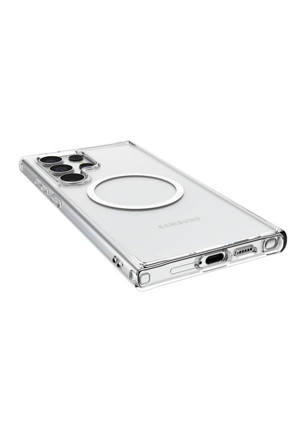 Raptic CLEAR protective cover for Samsung Galaxy S24 Series, providing drop protection.