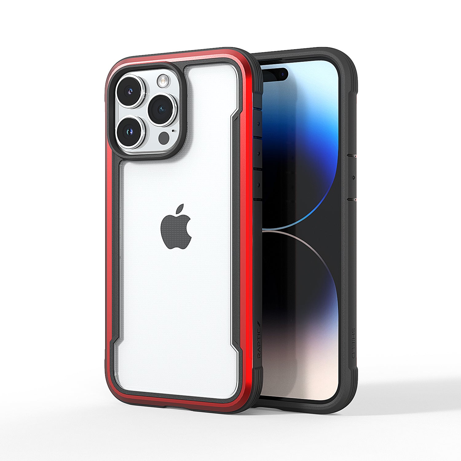 The iphone 11 pro case is shown in red and black, offering 3-metre drop protection.