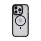 The Raptic iPhone 15 Pro Max Case - Air+ has a transparent design, showcasing the Apple logo and MagSafe circular pattern with three camera lenses. It features military spec drop protection for peace of mind on the go.