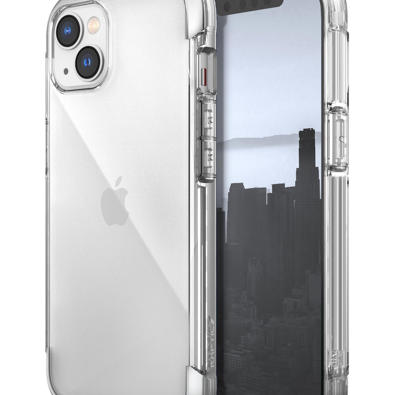 A lightweight protective case for the iPhone 11 showcasing a city view - Raptic Air Case for the iPhone 11.