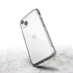 The back of an iPhone 14 Air Case - Raptic Air with a lightweight form and a clear case.