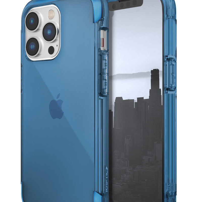 The lightweight iPhone 14 Pro Air Case - Raptic Air is shown in blue.