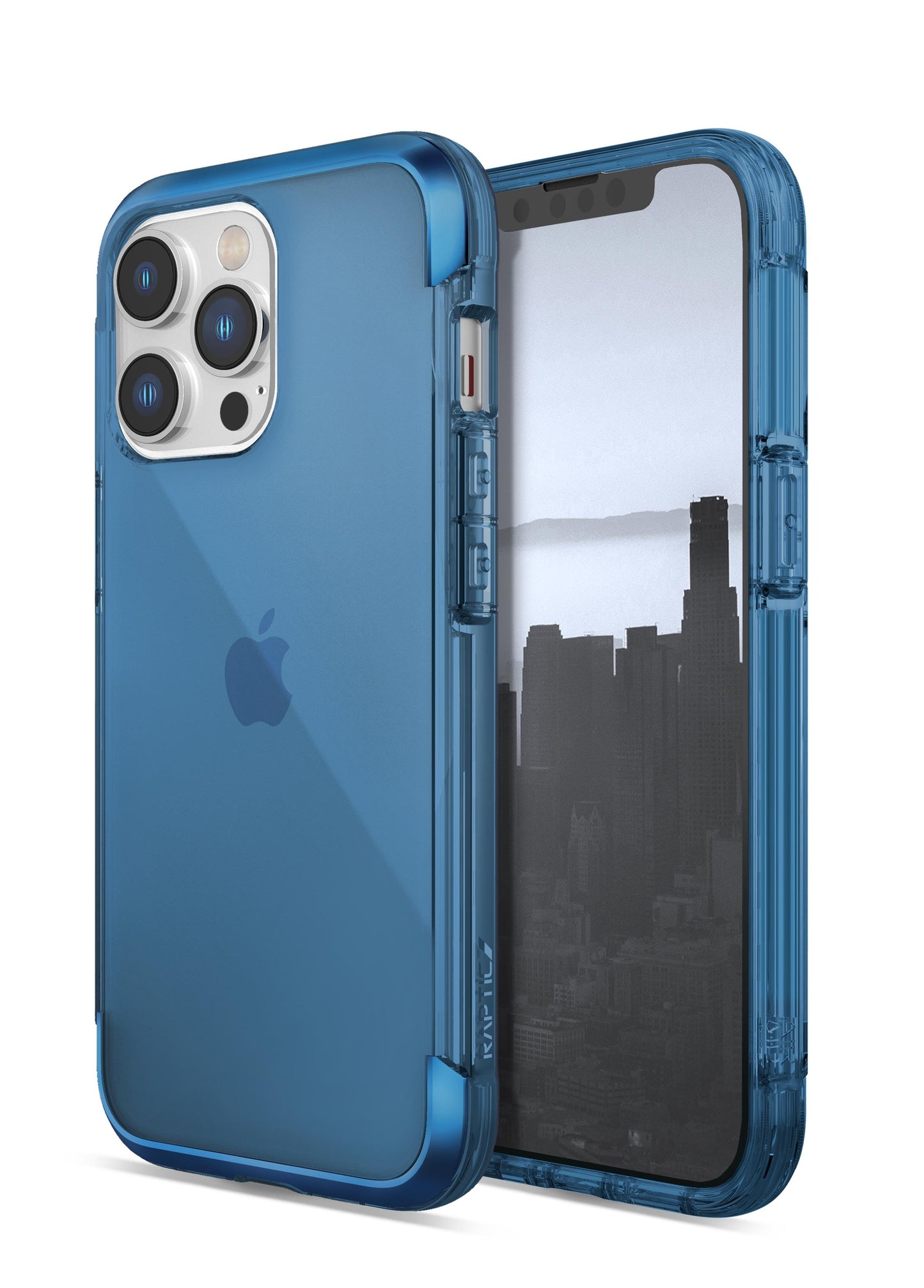 The lightweight iPhone 14 Pro Air Case - Raptic Air is shown in blue.