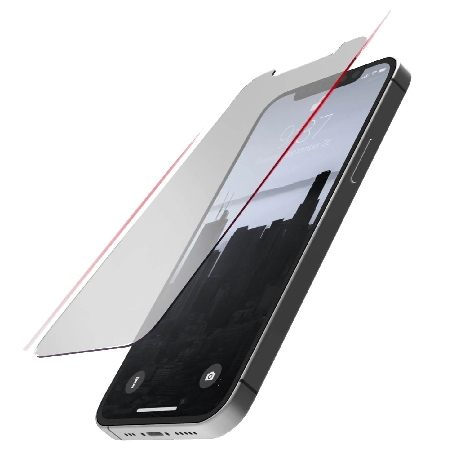The Raptic iPhone 14 Full Cover Glass screen protector is shown on a white background.