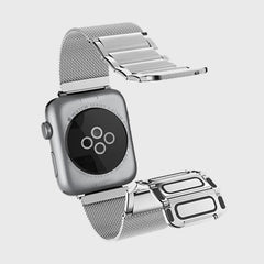A stainless steel Raptic Apple Watch 38mm 40mm 41mm Band - CLASSIC PLUS is shown on a white background.