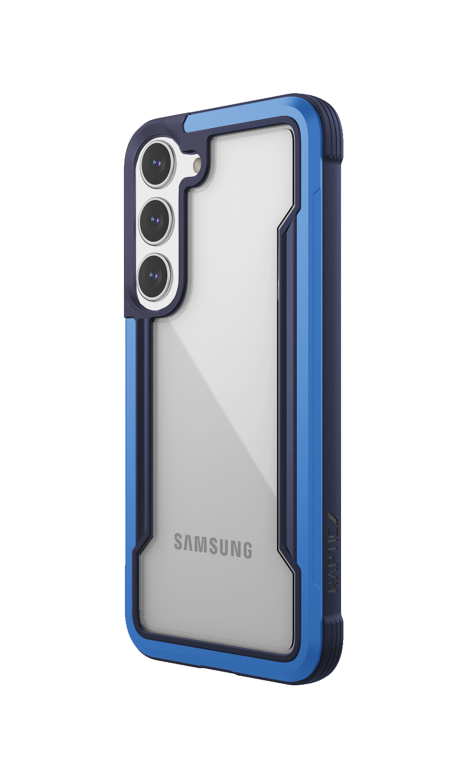 A blue Raptic Samsung Galaxy S23 case - SHIELD.