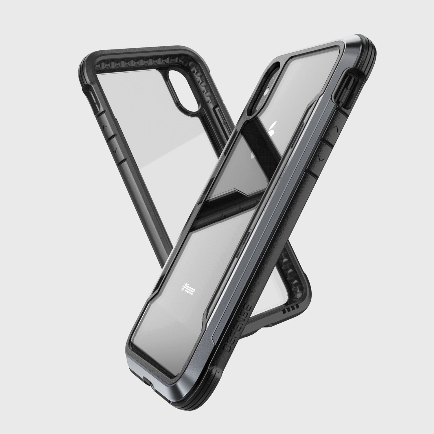 The Raptic SHIELD case for iPhone XS Max is showcased on a white background, offering drop protection.