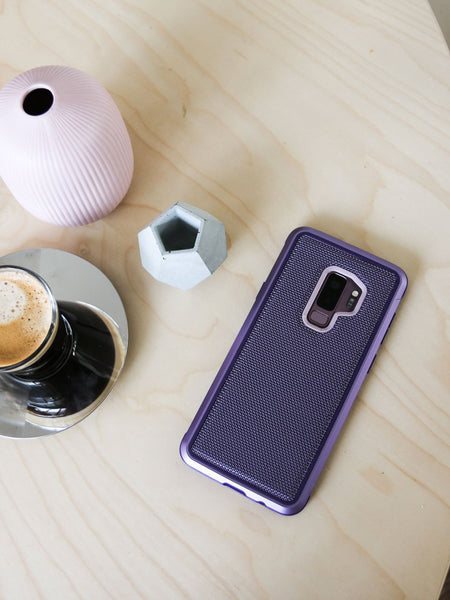 Luxurious Case for Samsung Galaxy S9 Plus. Raptic Lux in purple.