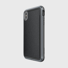 An X-Doria iPhone Xs Defense Ultra Black case designed for device protection that meets the MIL-STD-810G Standard.