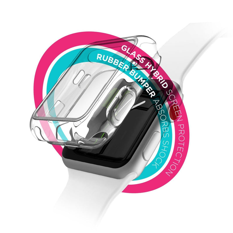 The Raptic Apple Watch Series 9 45mm Bumper - 360x is shown with a hybrid glass screen protector.