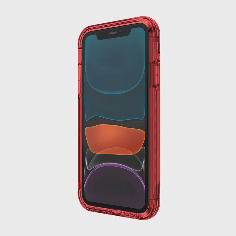 A red Raptic AIR case providing 13 foot drop protection for an iPhone 11 Pro Max Case - AIR by Raptic.
