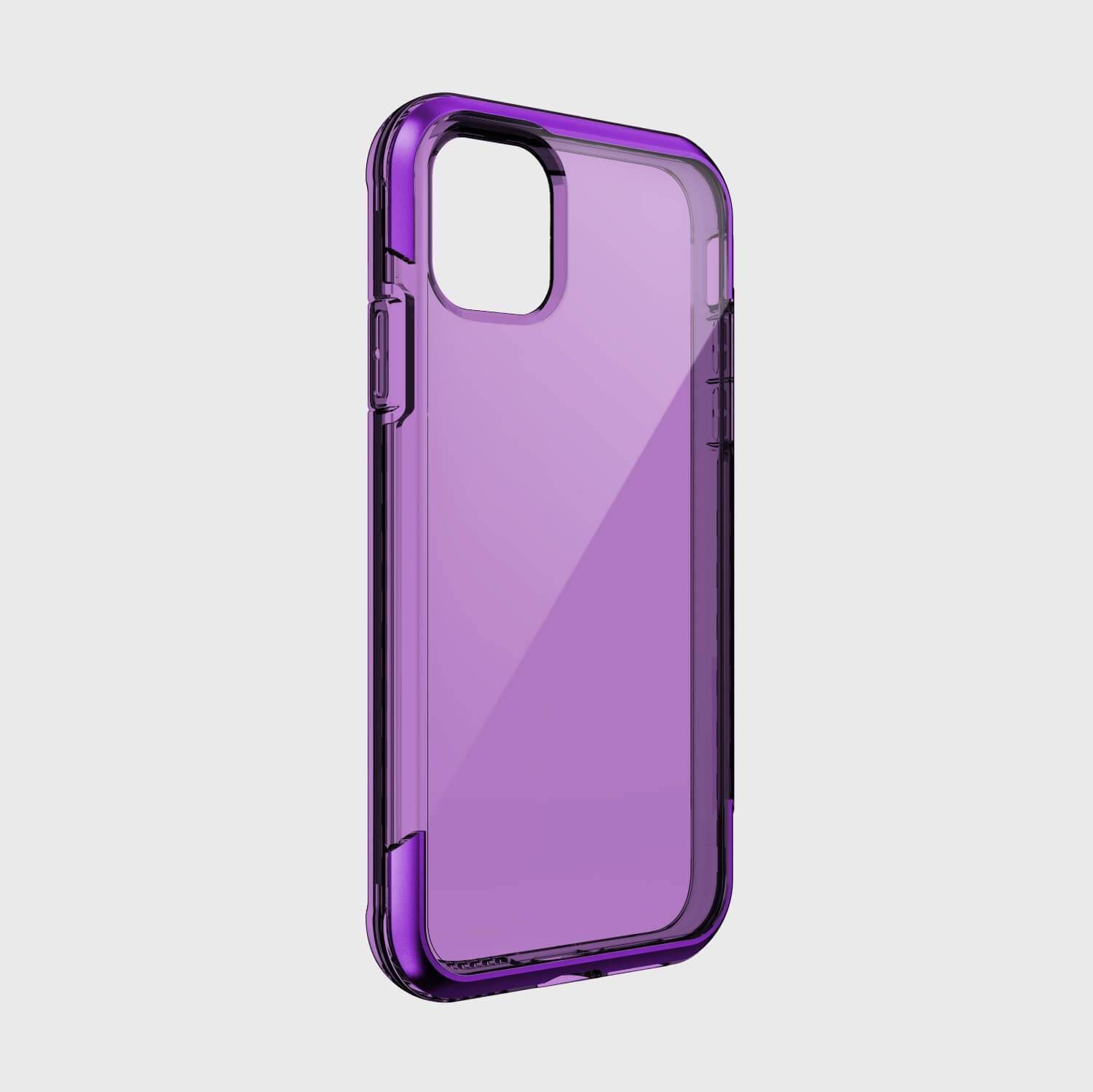 A purple Raptic Air iPhone 11 Pro Max Case - AIR on a white background with 13 foot drop protection.