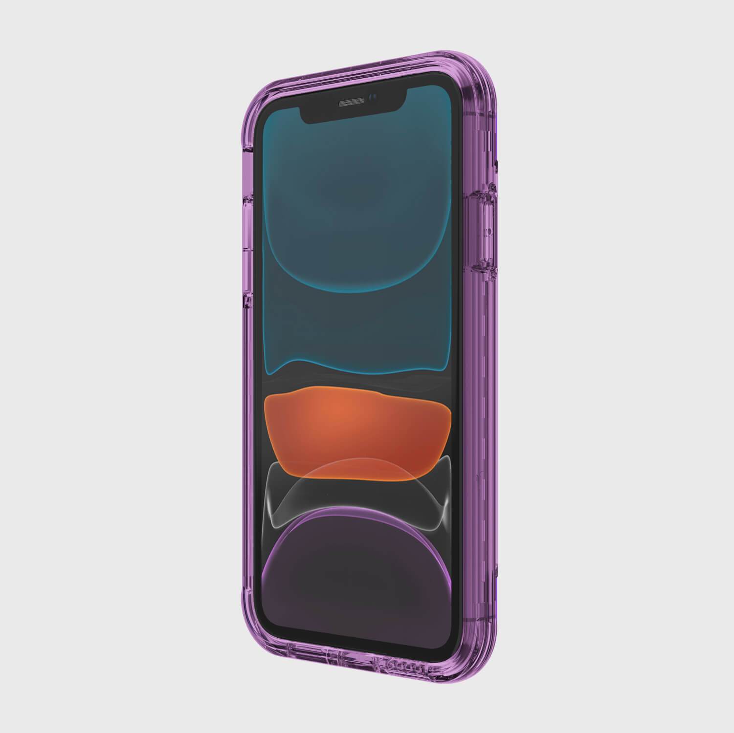 A Raptic Air iPhone 11 Pro Max case providing 13-foot drop protection in purple becomes A Raptic AIR iPhone 11 Pro Max Case - AIR providing 13-foot drop protection in purple.
