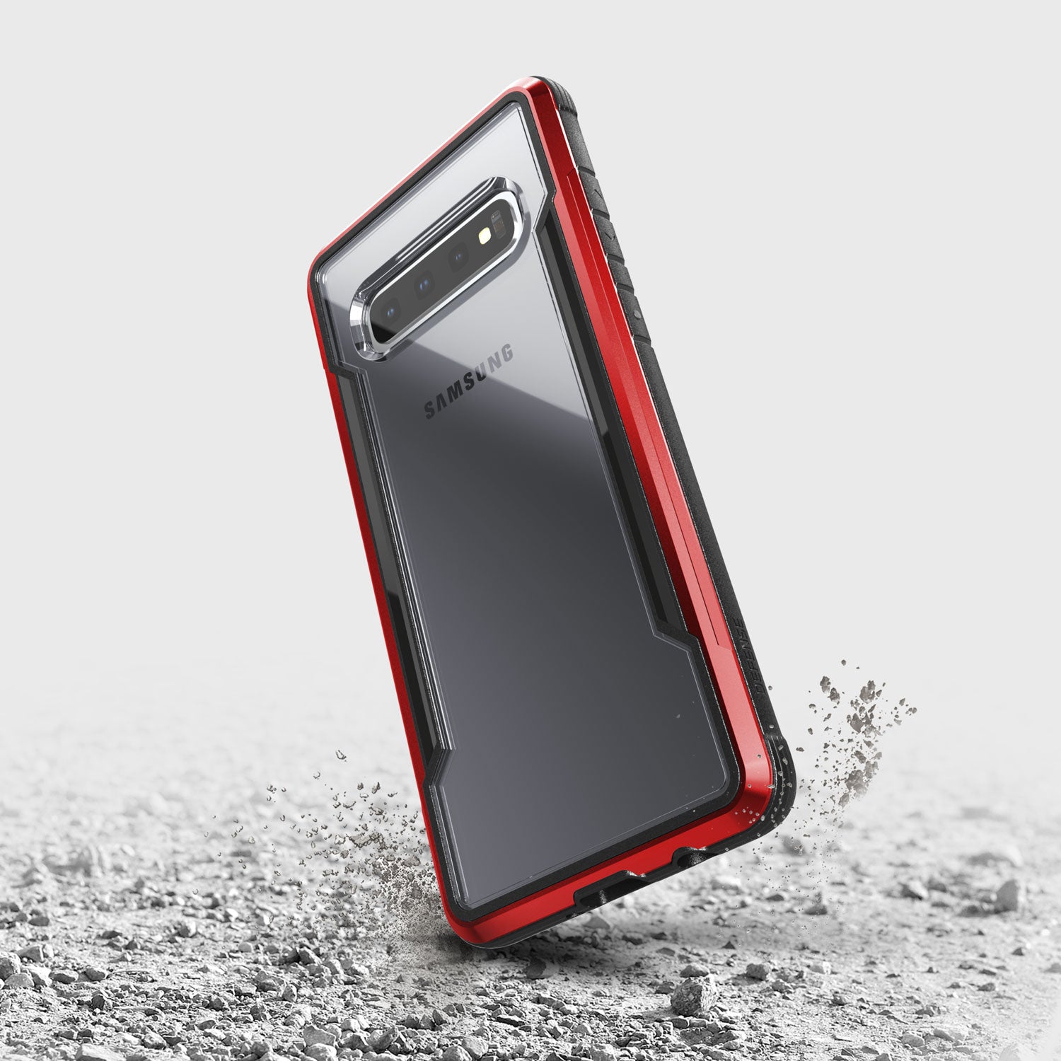 Phone case for Samsung Galaxy S10 Plus with drop protection, available in red and black.
Samsung Galaxy S10 Plus Case Raptic Shield Red by X-Doria, with drop protection, available in red and black.