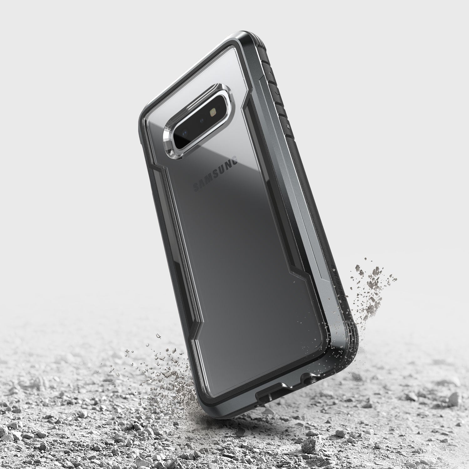 The Samsung Galaxy S10e Case Raptic Shield Black provides drop protection.