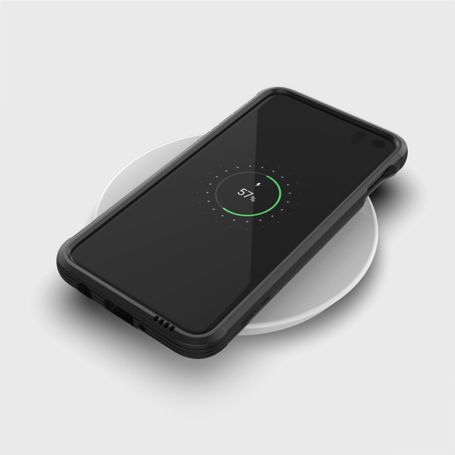 Raptic Samsung Galaxy S10e Case Raptic Shield Black drop protection wireless charging case.
