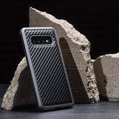 Carbon fiber protective case for Samsung Galaxy S10. 
Product Name: Raptic Lux Black Carbon Fiber Case for Samsung Galaxy S10e 
Brand Name: Raptic
