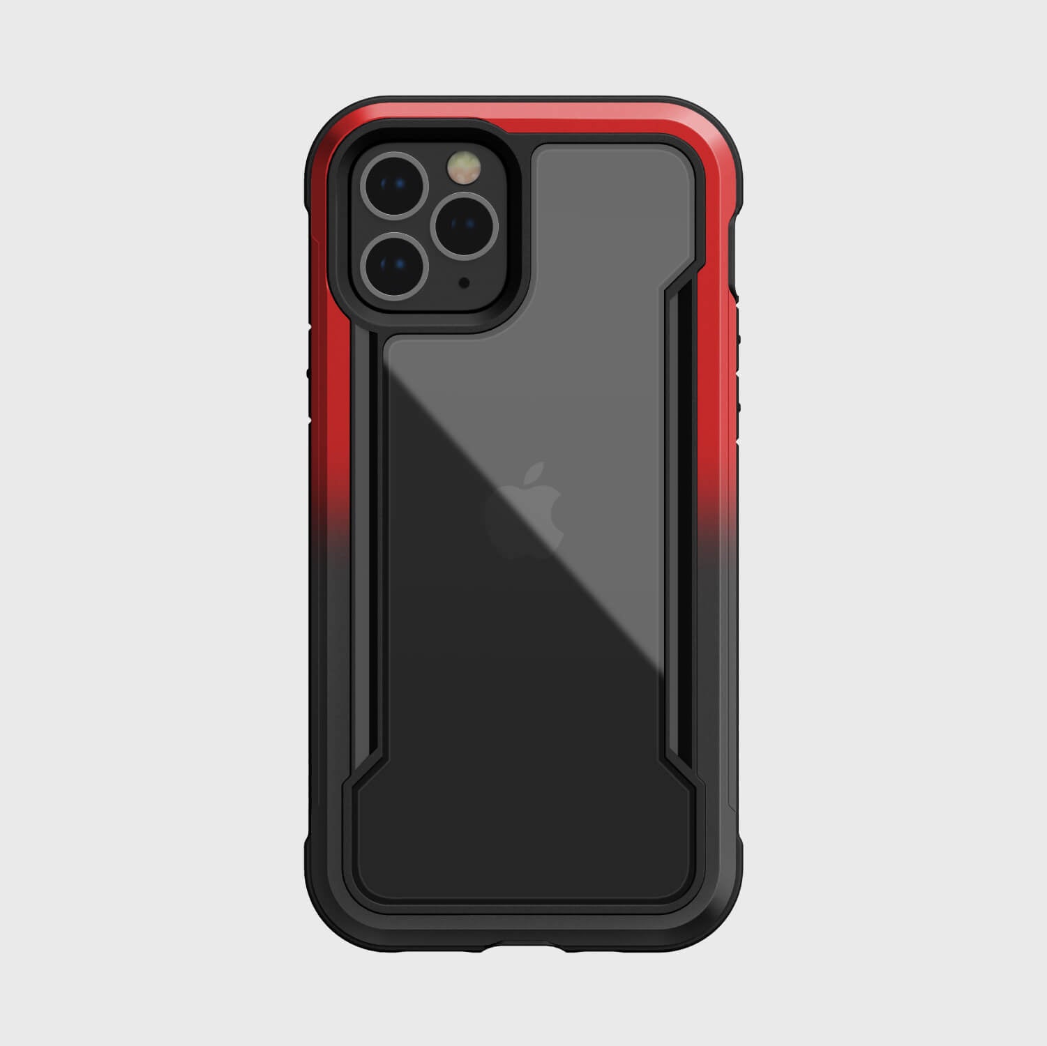 A Raptic iPhone 12 & iPhone 12 Pro Case - SHIELD in red and black, providing protection.