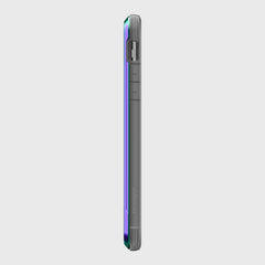 Side view of the iPhone 11 Pro Max in a Raptic SHIELD aluminum alloy case, highlighting buttons and camera cutout, designed for maximum drop protection.