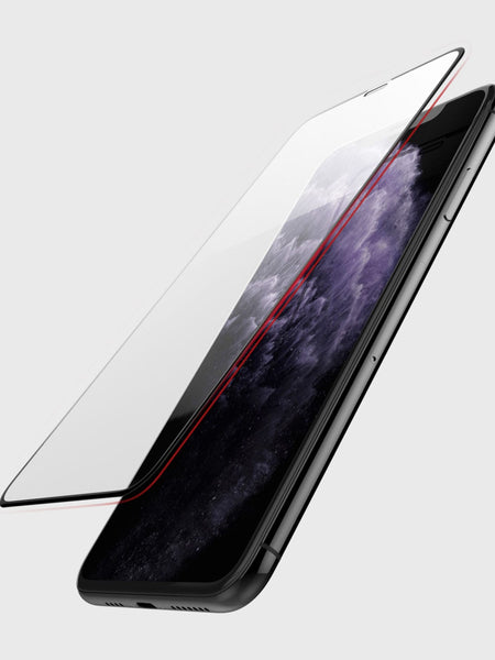 defense glass installed flat on the iphone 11 pro max