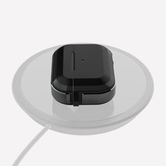 Raptic Trek Black case on Apple AirPods Pro showing wireless charging compatibilities