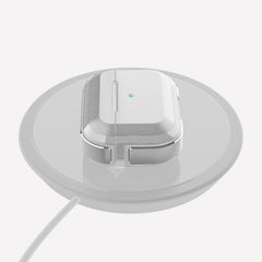 Raptic Trek Silver case on Apple AirPods Pro showing wireless charging compatibilities